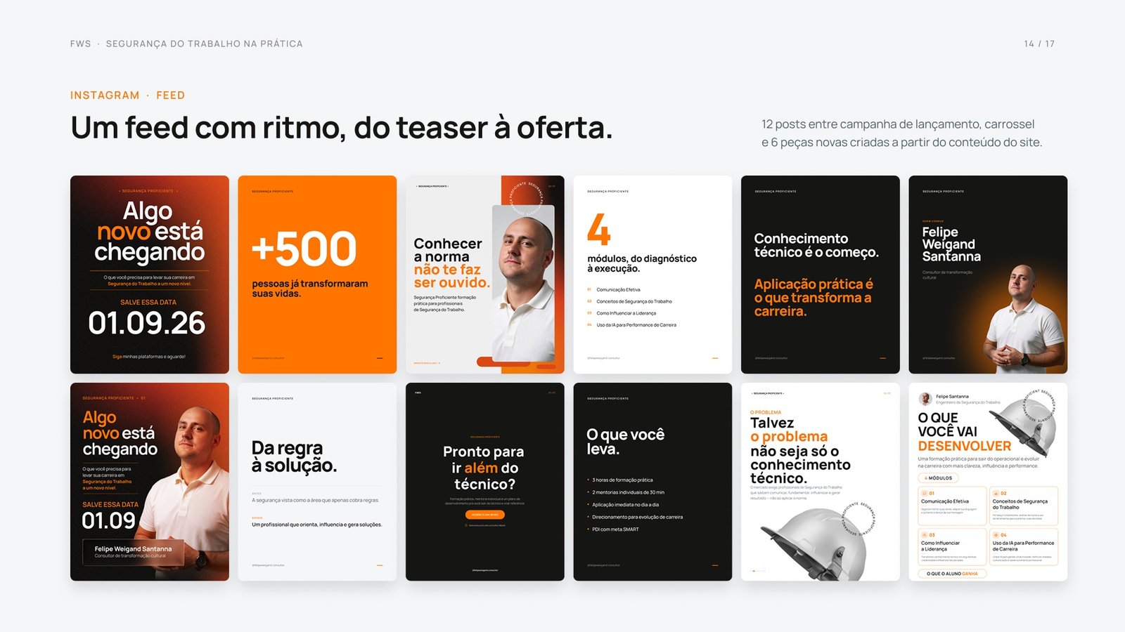 FWS — Segurança Proficiente — feed do Instagram, mural de posts